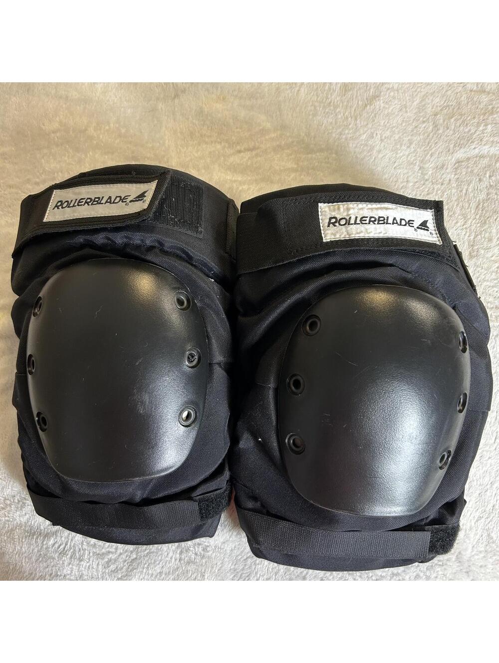 Rollerblade Knee Pads Black Hard Shell Inline Skating Protective Gear Adult Sz L